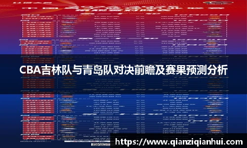 CBA吉林队与青岛队对决前瞻及赛果预测分析